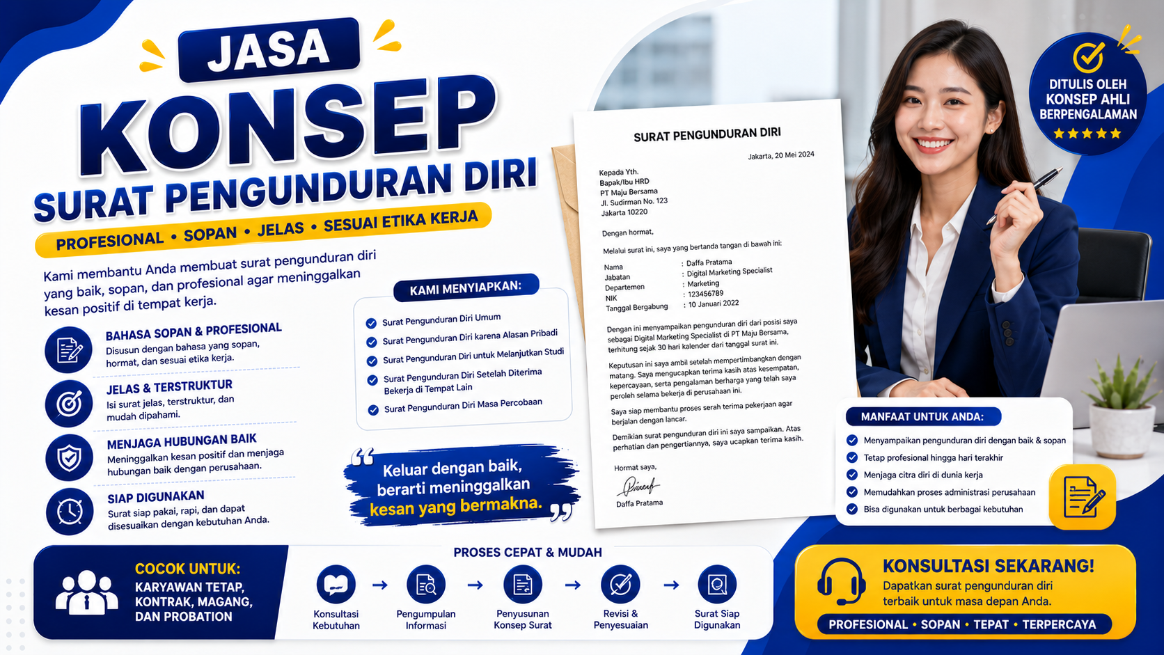 Jasa Konsep Pengunduran Diri Pekerjaan